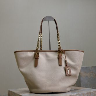 YSL Canvas and Leather Tote Bag