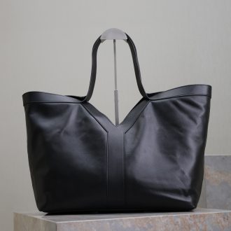 YSL Elegant Black Leather Tote Bag