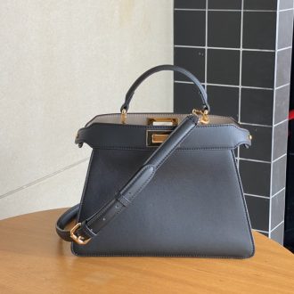 Fendi Peekaboo Black Leather Handbag