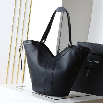 YSL Black Leather Tote Bag