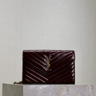 YSL Quilted Leather Wallet on Chain