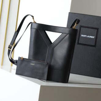 YSL Saint Laurent Black Leather Tote Bag