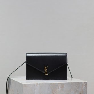 YSL Elegant Black Leather Crossbody Bag