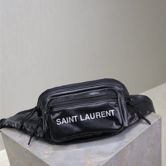 YSL Saint Laurent Black Nylon Belt Bag