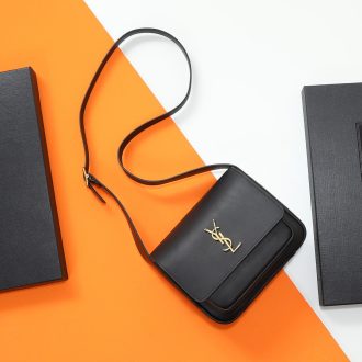 YSL Elegant Black Leather Crossbody Bag