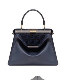 Fendi Peekaboo Navy Leather Handbag
