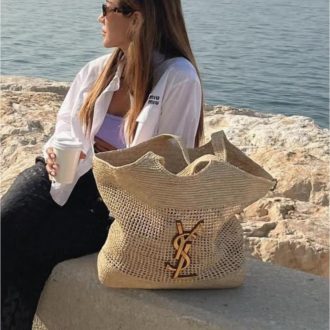 YSL Raffia Beach Tote Bag