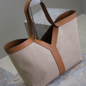 YSL Canvas and Leather Tote Bag