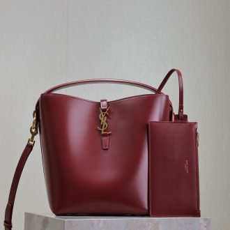 YSL Leather Bucket Bag with Removable Pouch