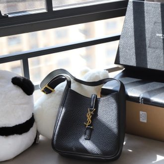 YSL Elegant Black Leather Shoulder Bag