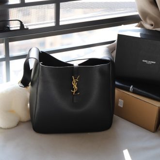 YSL Elegant Black Leather Tote Bag