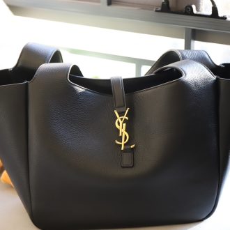 YSL Black Leather Tote Bag