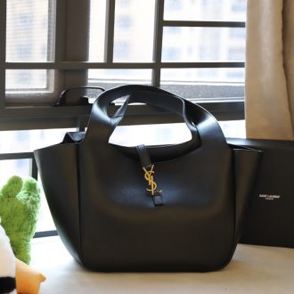 YSL Black Leather Tote Bag