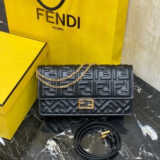 Fendi Black Quilted Leather Crossbody Bag