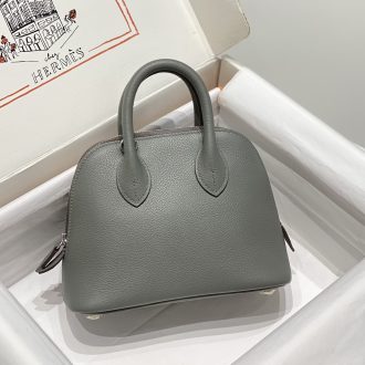Hermes Gris Togo Leather Mini Handbag