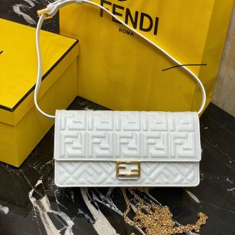 Fendi Embossed Leather Crossbody Bag