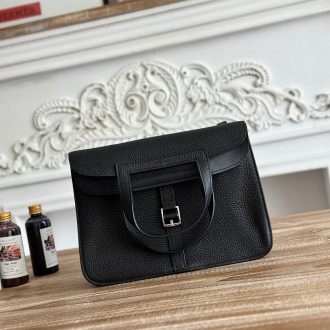 Hermes Black Leather Handbag