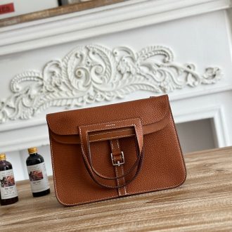 Hermes Classic Tan Leather Clutch