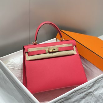 Hermes Hermès Kelly 25 Rose Lipstick Epsom Handbag
