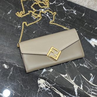 Fendi Leather Chain Clutch