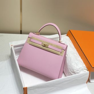 Hermes Hermès Kelly Pink Leather Top Handle Bag