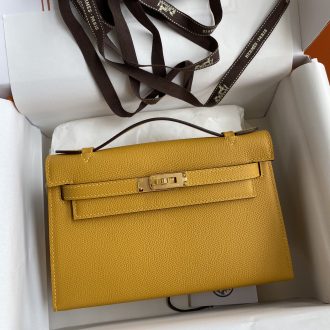 Hermes Hermès Kelly Pochette Bag in Yellow