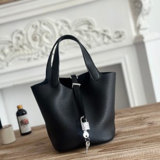 Hermes Black Leather Handbag