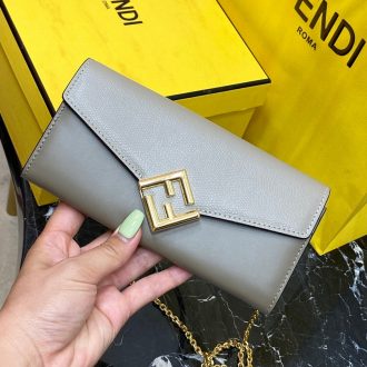 Fendi Elegant Leather Chain Wallet