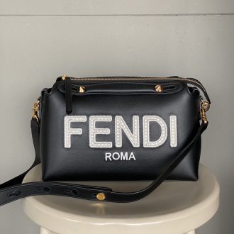 Fendi Roma Logo Leather Crossbody Bag