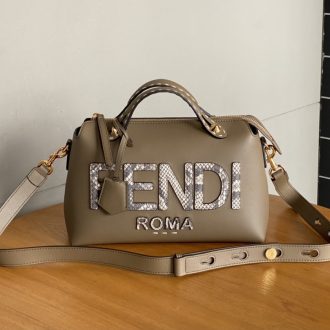 Fendi Women's Logo Embellished Leather Handbag