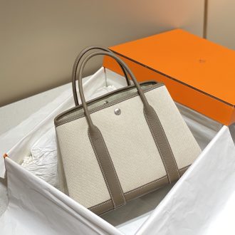 Hermes Canvas and Leather Tote Bag