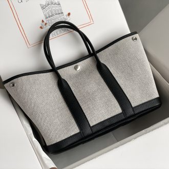 Hermes Canvas and Leather Tote Bag