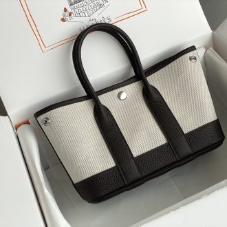 Hermes Canvas and Leather Tote Bag