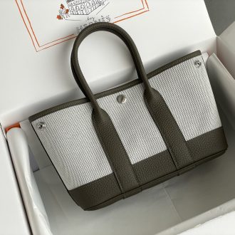 Hermes Canvas and Leather Tote Bag