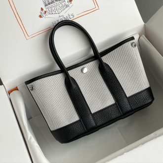 Hermes Hermès Canvas and Leather Tote Bag