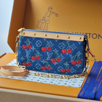 Louis Vuitton Cherry Denim Clutch