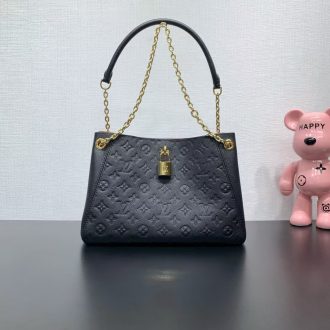 Louis Vuitton Black Monogram Embossed Leather Handbag