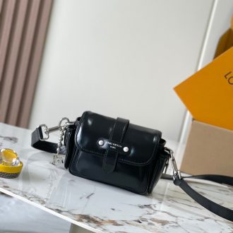 Louis Vuitton Black Leather Crossbody Bag