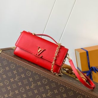 Louis Vuitton Red Leather Chain Wallet