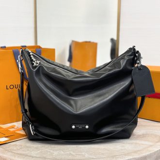Louis Vuitton Black Leather Hobo Bag