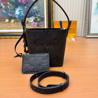 Louis Vuitton Monogram Leather Bucket Bag Set