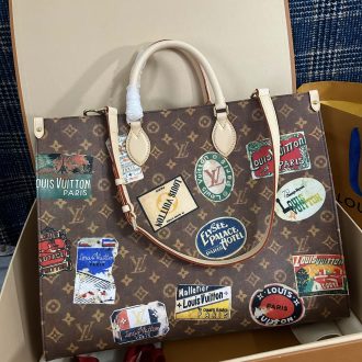 Louis Vuitton Monogram Travel Sticker Tote Bag