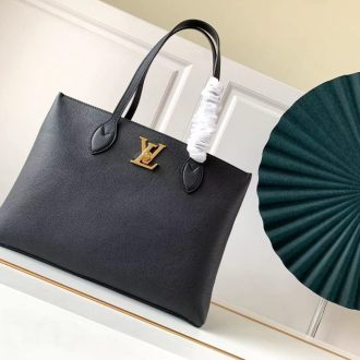 Elegant Black Leather Tote Bag
