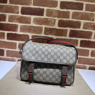 Gucci Monogram Canvas Messenger Bag