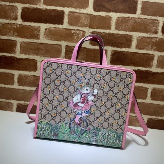 Gucci Bunny Motif Canvas Backpack