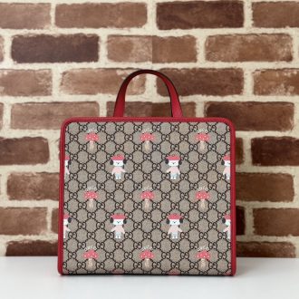 Gucci Bear Print Canvas Tote Bag
