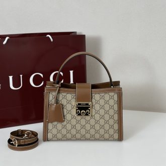 Gucci Signature Monogram Leather Handbag