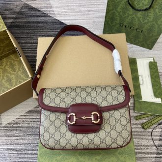 Gucci GG Supreme Horsebit Shoulder Bag