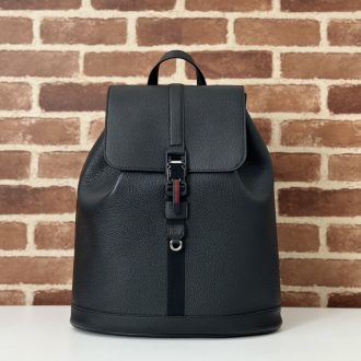 Elegant Black Leather Backpack