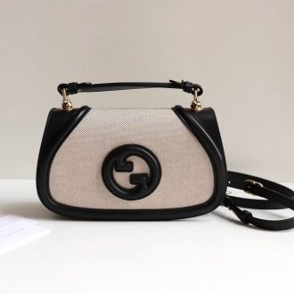 Gucci Monogram Canvas and Leather Crossbody Bag